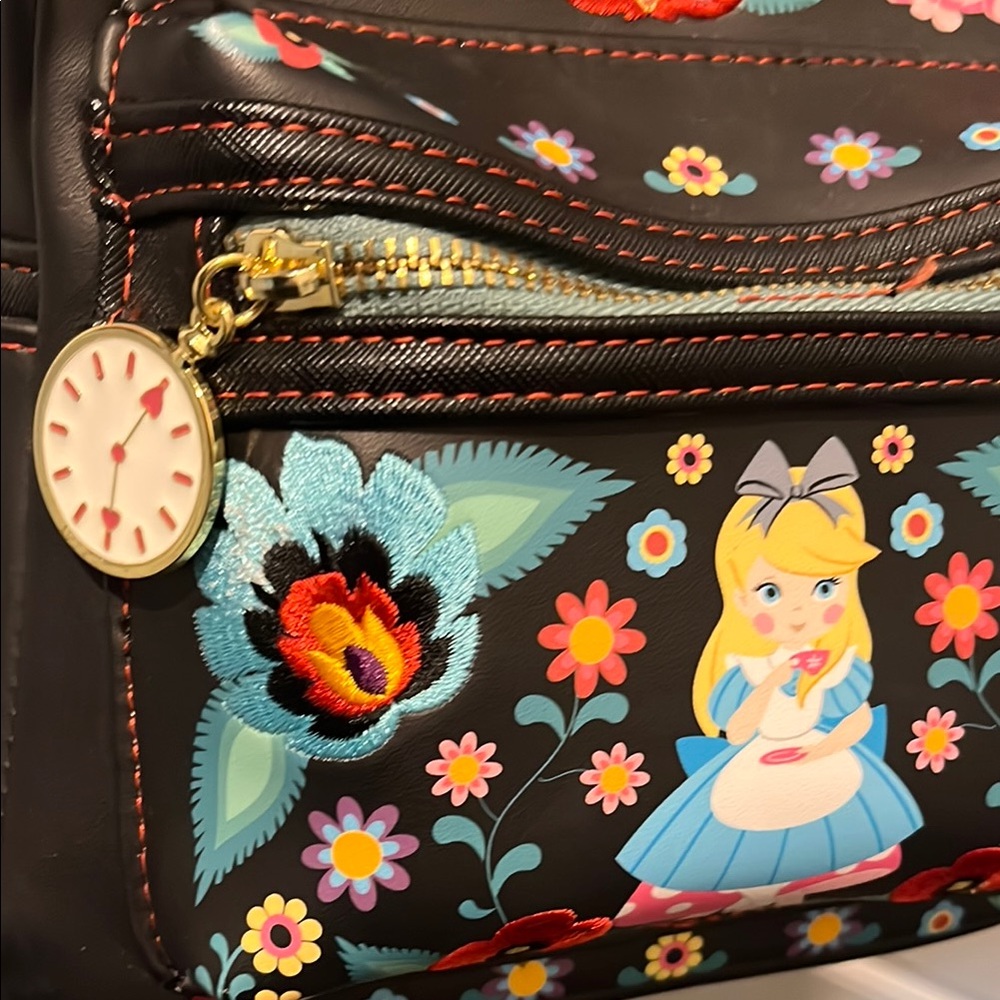 Loungefly Disney Floral Black Backpack - Picture 14 of 14